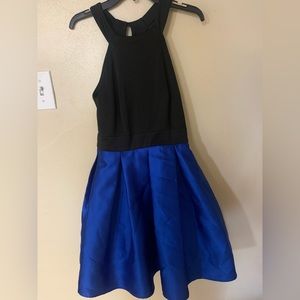 Juniors Black and Blue formal skater dress